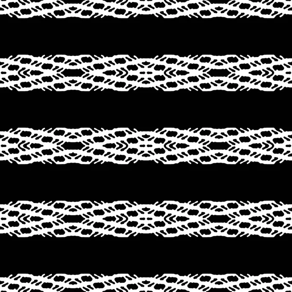 Black and White Ethnic Stripes Seamless Pattern — Stock Photo, Image