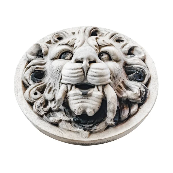 Lion medailon kámen Ornament izolované Foto — Stock fotografie