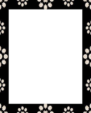 Bir şekilde dekore edilmiş kenarlıklı beyaz çerçeve