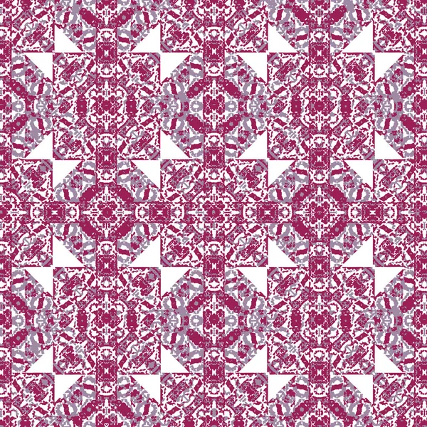 Kwadraty i diamenty Boho Seamless Pattern — Zdjęcie stockowe