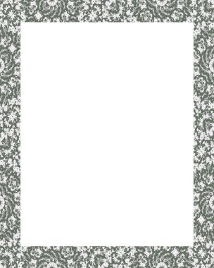 Bir şekilde dekore edilmiş kenarlıklı beyaz çerçeve