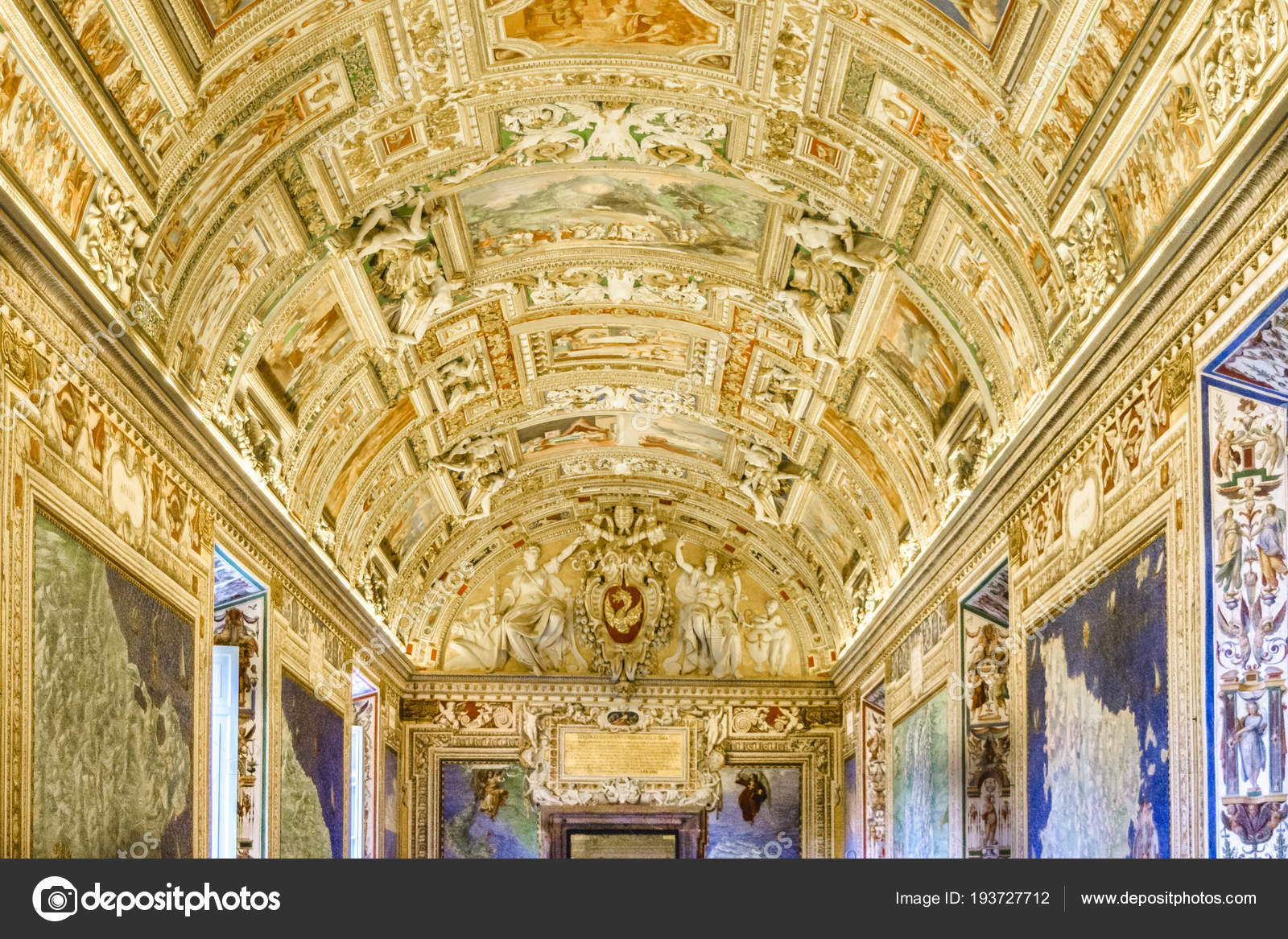 Vatican Museum Ceiling Hall Stock Editorial Photo
