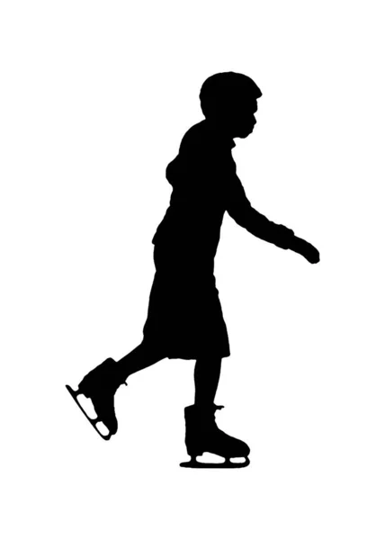 Isolierte Mädchen Skating Grafik Silhouette — Stockfoto