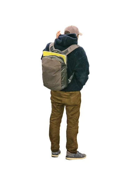 Man with Backpack Isolated Photo — Stock Photo, Image