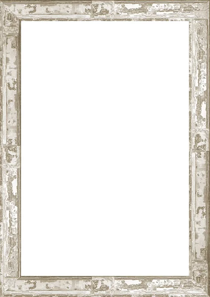 Wit frame met houten gebarsten randen — Stockfoto