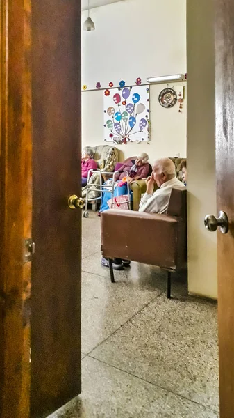 Senior Sitting at Nursing Home, Montevideo, Uruguay — Foto Stock