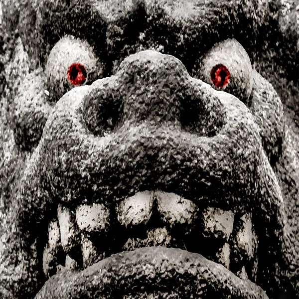 Monster Sculpture Extreme Close Up Illustration — Stock fotografie