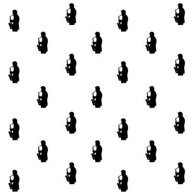 Grafiksel Siluet Caz Oynatıcı Motifsiz Desen