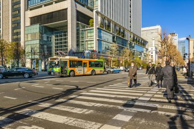 Ginza Bölgesi Şehir Sahnesi, Tokyo, Japonya