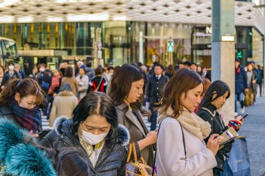 Ginza Bölgesi Şehir Sahnesi, Tokyo, Japonya