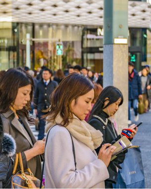 Ginza Bölgesi Şehir Sahnesi, Tokyo, Japonya