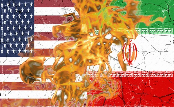 Usa iran konflikt konzeptionelle illustration hintergrund — Stockfoto