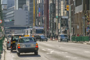 Ginza Mahallesi Şehir Sahnesi, Tokyo, Japonya