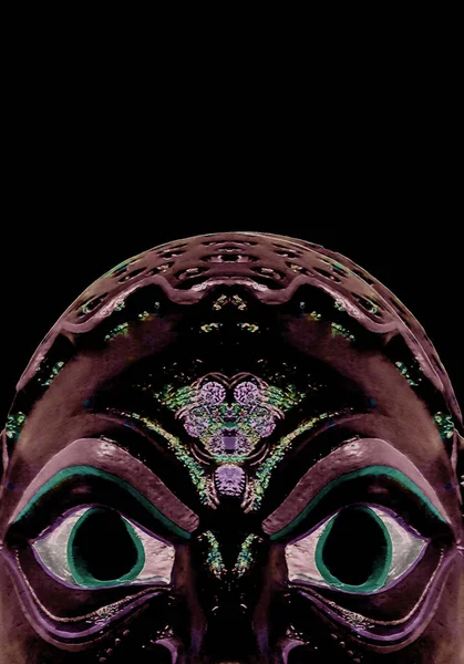 Demon Ethnic Mask Creepy Background — ストック写真