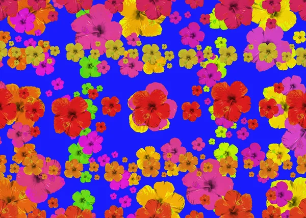 Vibrant Multicolored Flowerscape Seamless Pattern — 스톡 사진