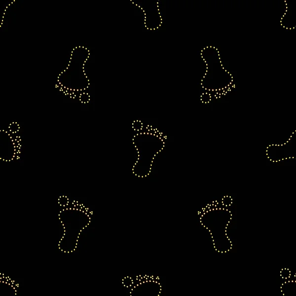 Neon Style Footprints Silhouette Graphic Motif Seamless Pattern — Stock Photo, Image