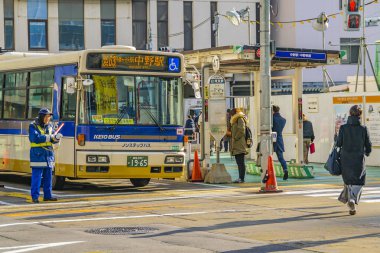 Shibuya Bölgesi Kış Sahnesi, Tokyo, Japonya