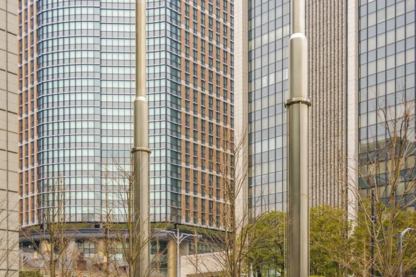Vue Détaillée Grands Bâtiments Modernes Dans Quartier Chiyoda Tokyo Japon — Photo