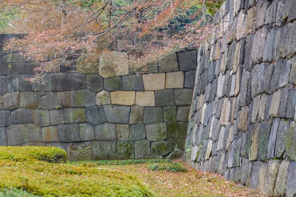 Ancienne Pierre Motifs Muraux Palais Impérial Jardins Tokyo Japon — Photo