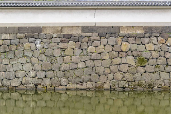 Ancienne Pierre Motifs Muraux Palais Impérial Jardins Tokyo Japon — Photo