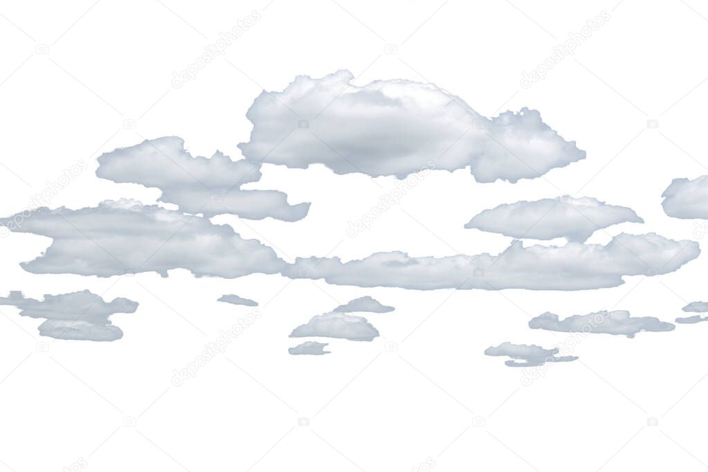 Cumuls clouds background photo isolated over white
