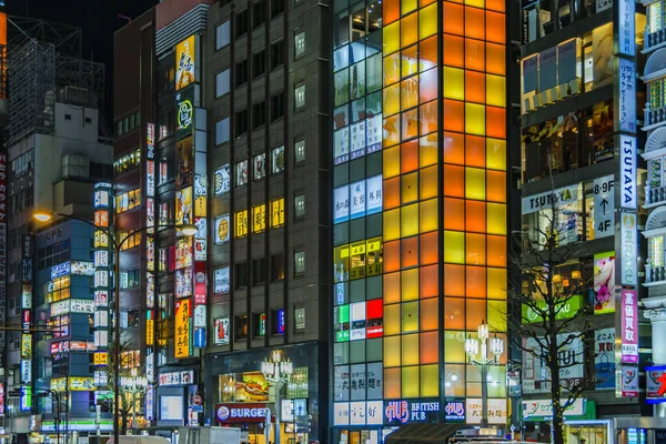 Tokyo Japão Janeiro 2019 Cena Noturna Urbana Distrito Shinjuku Cidade — Fotografia de Stock