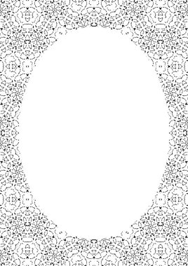 Dekore edilmiş tasarım sınırları olan beyaz daire çerçeve arkaplanı