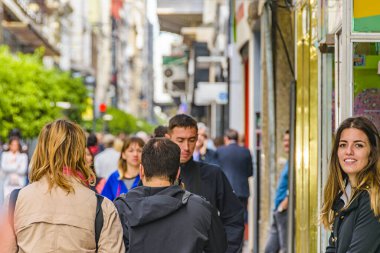 BUENOS AIRES, ARGENTINA, APRIL - 2019 Ünlü Florida Caddesi, Buenos Aires, Arjantin