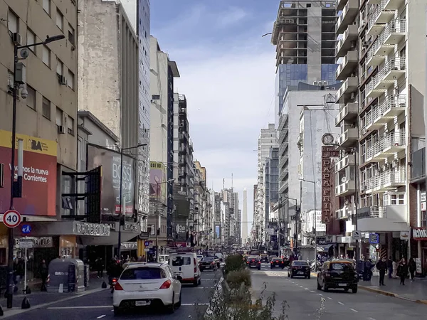 Buenos Aires Argentina April 2019 Stadsgezicht Beroemde Corrientes Avenue Buenos — Stockfoto