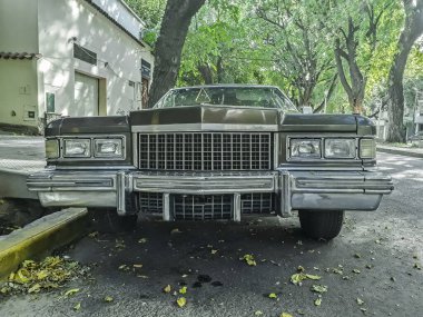 MENDOZA, ARGENTINA, APRIL - 2019 - 1975 Cadillac model araç cadde, Mendoza, Arjantin