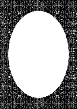 Dekore edilmiş tasarım sınırları olan beyaz daire çerçeve arkaplanı