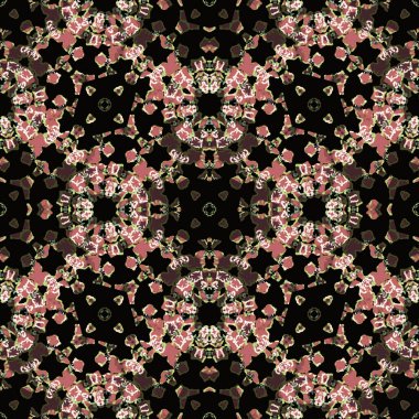 Karmaşık kaleydoskop biçimi dekoratif soyut motif dikişsiz desen tasarımı