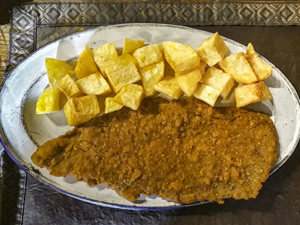Plan Dessus Pané Avec Des Chips Plat Sud Américain Traditionnel — Photo