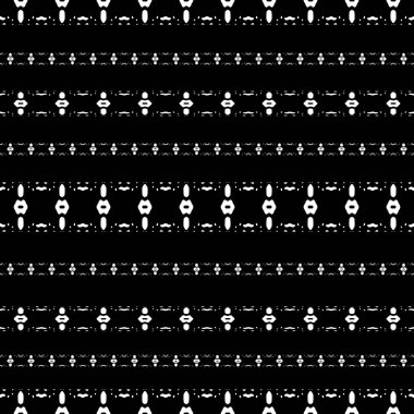 Etnik ya da kabile geometrik çizgili motifsiz desen tasarımı siyah ve beyaz renklerde
