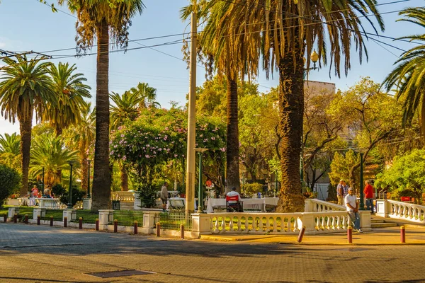 Mendoza Argentina Abril 2019 Outono Ensolarado Cena Urbana Dia Praça — Fotografia de Stock