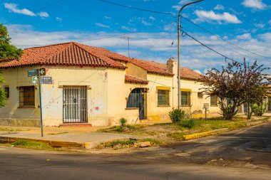 Empty urban day scene at maipu town, mendoza province, argentina clipart