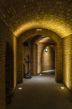 Brickwall, şarap mahzeni, Mendoza vilayeti, Arjantin 'in içi boş.