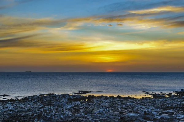 Krásná Prázdná Pobřežní Scéna Západu Slunce Montevideo City Uruguay — Stock fotografie