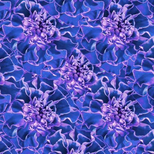 デジタル写真のコラージュと操作技術花の花びらモチーフ冷たいトーンでシームレスなパターンデザイン — ストック写真