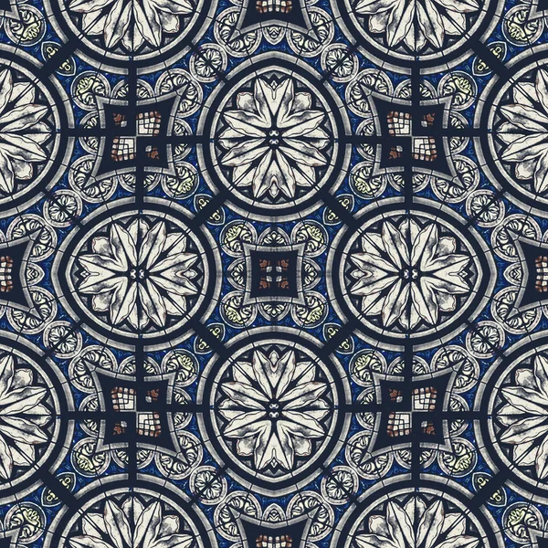 Digital Art Technique Ornate Decorative Seamless Pattern Mosaic — Stock Photo, Image