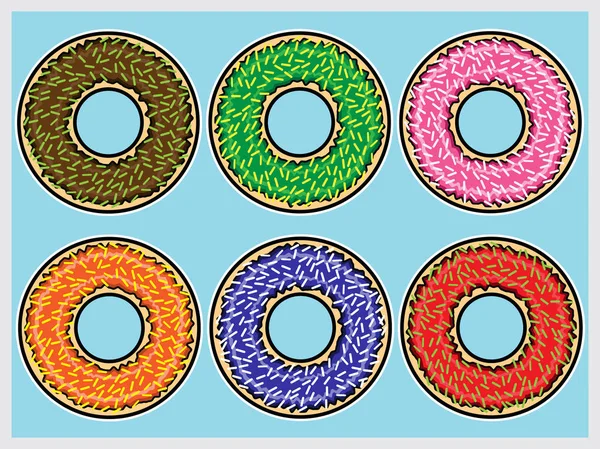 Reihe von Donuts lizenzfreie Stockvektoren