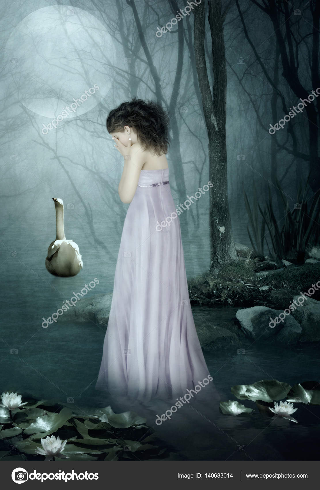 The Girl Under The Moonlight Stock Photo By C Margo1956