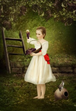 üzüm ile küçük kız 