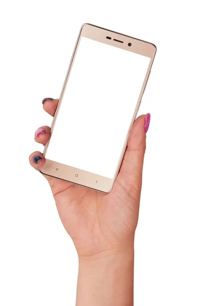 Gouden smartphone geïsoleerd — Stockfoto