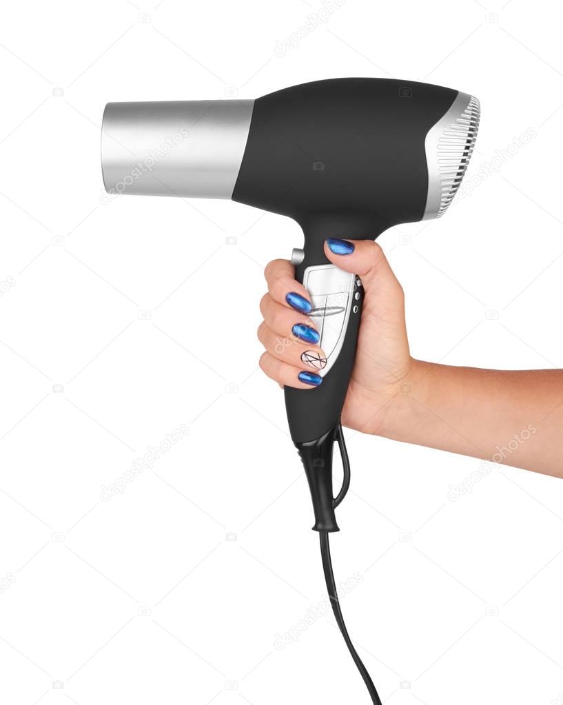 Hair dryer in hand