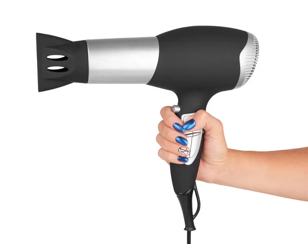 Hair dryer in hand — Stock Photo, Image