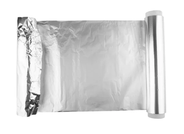 Aluminiumfolie op wit — Stockfoto