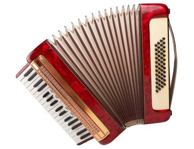 Retro akordeon beyaz arkaplanda izole edildi