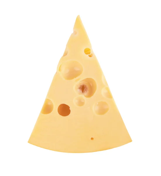 Pezzo Formaggio Isolato Fondo Bianco — Foto Stock