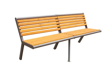 Park bankı beyaz bir arkaplan üzerinde izole